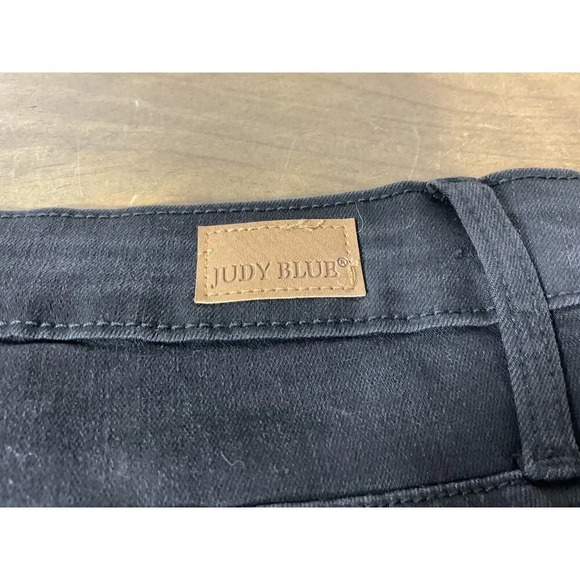 Judy Blue Women's Plus 22W Black Stretch Distressed Denim Skinny Jeans High Rise - Picture 8 of 11